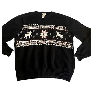 VINTAGE 100% COTTON GRANDPA FISHERMAN HOLIDAY/WINTER SWEATER THICK AND WARM